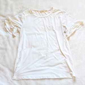 Doublju White Ruffle Top
